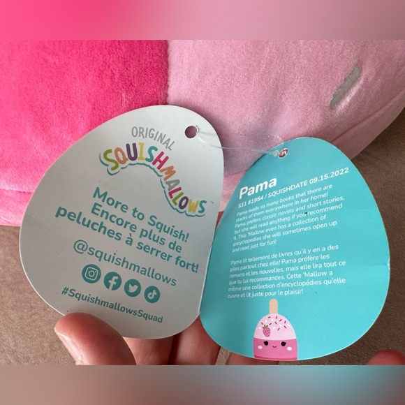 Kellytoy Pama the Pink Strawberry Cake Pop Squishmallow Plush Stuffed Toy 12” - Picture 10 of 13